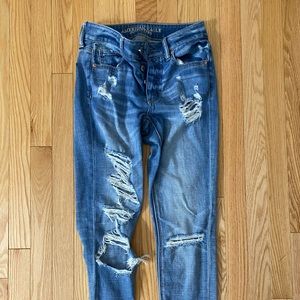 American Eagle tomboy ripped jeans